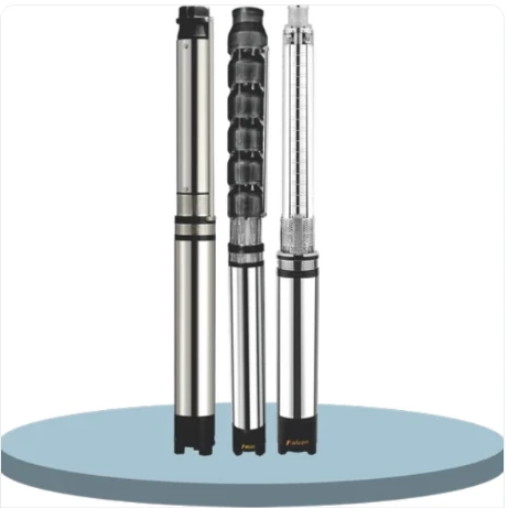 Three stainless-steel 7.5HP borewell submersible pumps