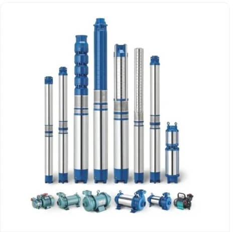 Range of blue and stainless-steel SVM Ambuja submersible pumps